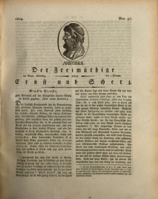 Der Freimüthige oder Ernst und Scherz (Der Freimüthige oder Unterhaltungsblatt für gebildete, unbefangene Leser) Dienstag 7. Februar 1804