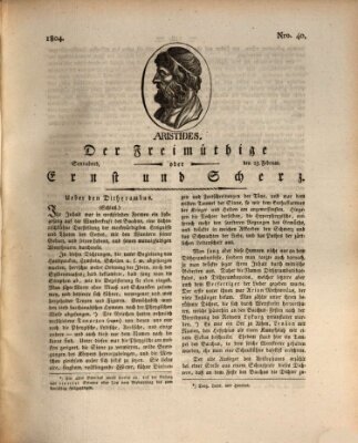 Der Freimüthige oder Ernst und Scherz (Der Freimüthige oder Unterhaltungsblatt für gebildete, unbefangene Leser) Samstag 25. Februar 1804