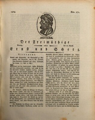 Der Freimüthige oder Ernst und Scherz (Der Freimüthige oder Unterhaltungsblatt für gebildete, unbefangene Leser) Montag 27. August 1804