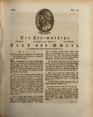 Der Freimüthige oder Ernst und Scherz (Der Freimüthige oder Unterhaltungsblatt für gebildete, unbefangene Leser) Samstag 23. Februar 1805