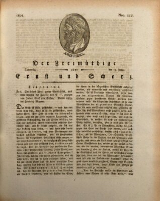 Der Freimüthige oder Ernst und Scherz (Der Freimüthige oder Unterhaltungsblatt für gebildete, unbefangene Leser) Donnerstag 13. Juni 1805