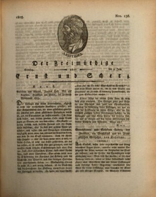 Der Freimüthige oder Ernst und Scherz (Der Freimüthige oder Unterhaltungsblatt für gebildete, unbefangene Leser) Dienstag 9. Juli 1805