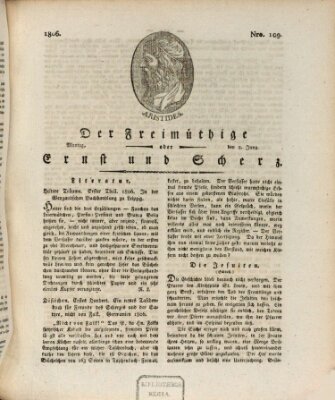 Der Freimüthige oder Ernst und Scherz (Der Freimüthige oder Unterhaltungsblatt für gebildete, unbefangene Leser) Montag 2. Juni 1806