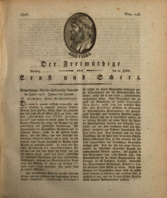 Der Freimüthige oder Ernst und Scherz (Der Freimüthige oder Unterhaltungsblatt für gebildete, unbefangene Leser) Dienstag 22. Juli 1806