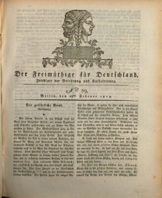 Der Freimüthige für Deutschland Dienstag 23. Februar 1819