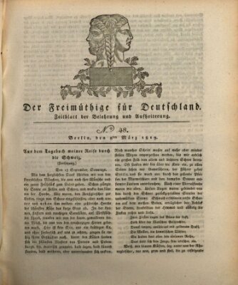 Der Freimüthige für Deutschland Montag 8. März 1819