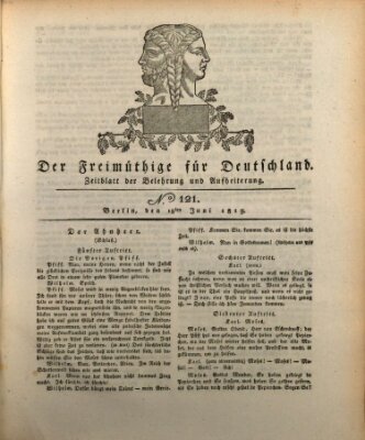 Der Freimüthige für Deutschland Freitag 18. Juni 1819