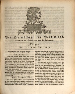 Der Freimüthige für Deutschland Samstag 24. Juli 1819