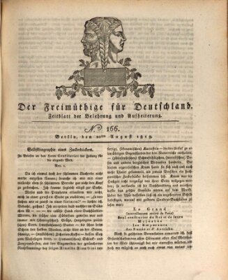 Der Freimüthige für Deutschland Freitag 20. August 1819