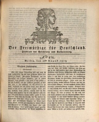 Der Freimüthige für Deutschland Freitag 27. August 1819