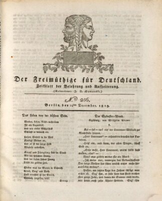 Der Freimüthige für Deutschland Freitag 24. Dezember 1819