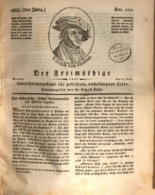 Der Freimüthige oder Unterhaltungsblatt für gebildete, unbefangene Leser Montag 14. Juli 1823