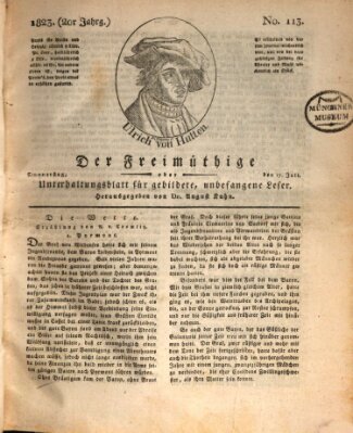 Der Freimüthige oder Unterhaltungsblatt für gebildete, unbefangene Leser Donnerstag 17. Juli 1823