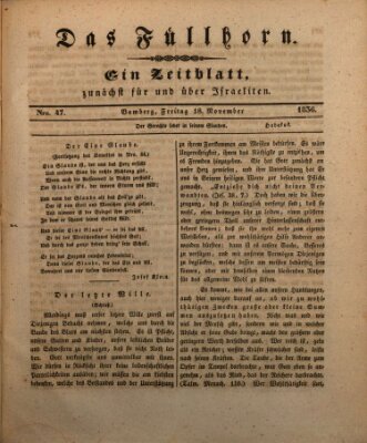 Das Füllhorn Freitag 18. November 1836