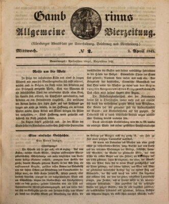 Gambrinus Mittwoch 2. April 1845