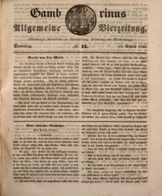 Gambrinus Sonntag 13. April 1845