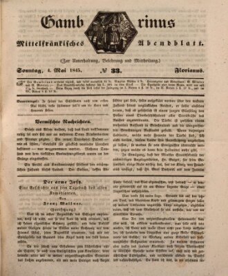Gambrinus Sonntag 4. Mai 1845