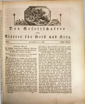 Der Gesellschafter oder Blätter für Geist und Herz Samstag 3. Mai 1817