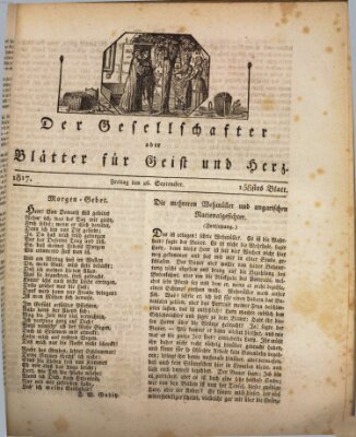Der Gesellschafter oder Blätter für Geist und Herz Freitag 26. September 1817