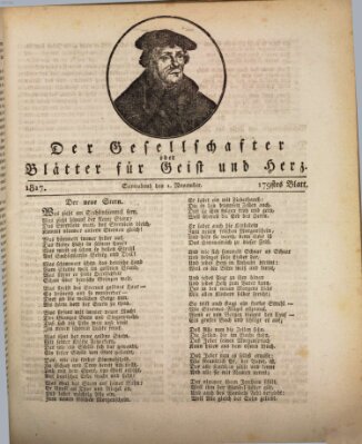 Der Gesellschafter oder Blätter für Geist und Herz Samstag 1. November 1817