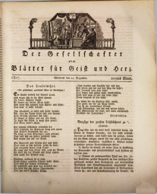 Der Gesellschafter oder Blätter für Geist und Herz Mittwoch 24. Dezember 1817