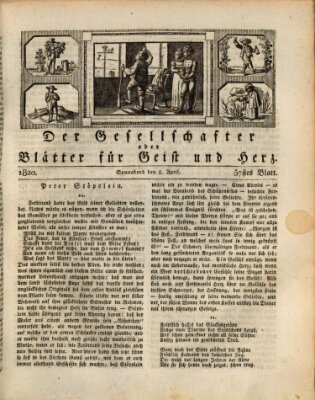Der Gesellschafter oder Blätter für Geist und Herz Samstag 8. April 1820