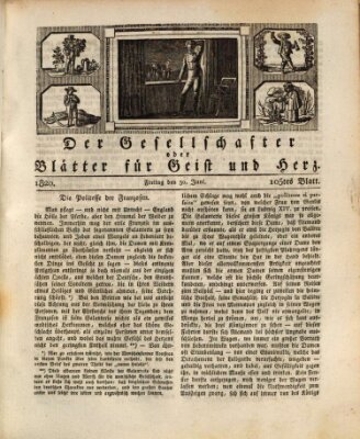 Der Gesellschafter oder Blätter für Geist und Herz Freitag 30. Juni 1820