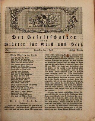 Der Gesellschafter oder Blätter für Geist und Herz Samstag 7. April 1821