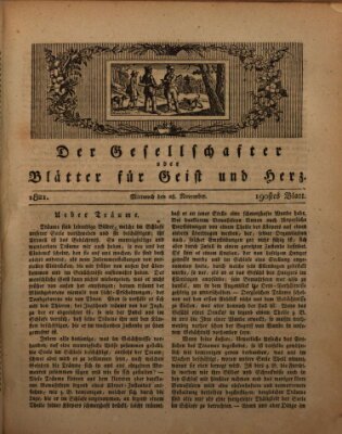 Der Gesellschafter oder Blätter für Geist und Herz Mittwoch 28. November 1821