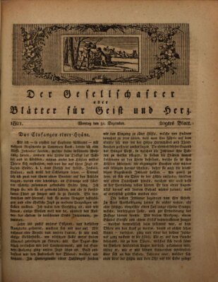 Der Gesellschafter oder Blätter für Geist und Herz Montag 31. Dezember 1821