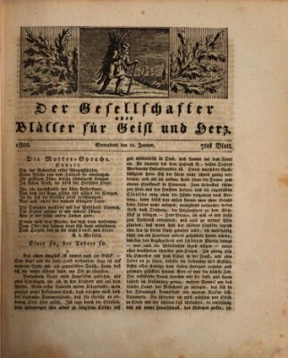 Der Gesellschafter oder Blätter für Geist und Herz Samstag 12. Januar 1822