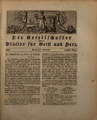 Der Gesellschafter oder Blätter für Geist und Herz Freitag 6. September 1822