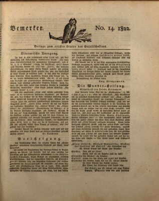 Der Gesellschafter oder Blätter für Geist und Herz Mittwoch 30. Oktober 1822