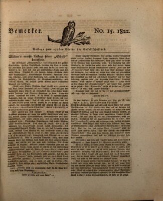 Der Gesellschafter oder Blätter für Geist und Herz Mittwoch 6. November 1822