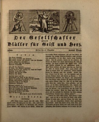 Der Gesellschafter oder Blätter für Geist und Herz Freitag 20. Dezember 1822