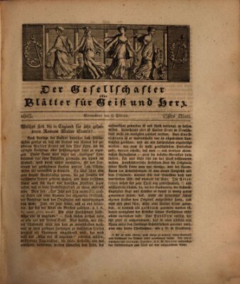 Der Gesellschafter oder Blätter für Geist und Herz Samstag 8. Februar 1823