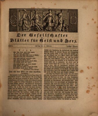 Der Gesellschafter oder Blätter für Geist und Herz Freitag 21. Februar 1823