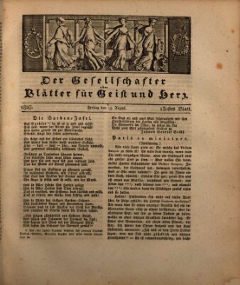 Der Gesellschafter oder Blätter für Geist und Herz Freitag 15. August 1823