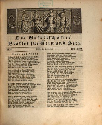 Der Gesellschafter oder Blätter für Geist und Herz Freitag 2. Januar 1824
