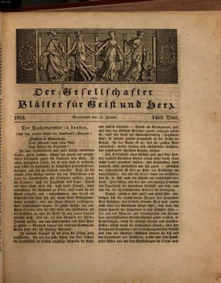 Der Gesellschafter oder Blätter für Geist und Herz Samstag 24. Januar 1824
