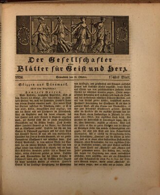 Der Gesellschafter oder Blätter für Geist und Herz Samstag 30. Oktober 1824