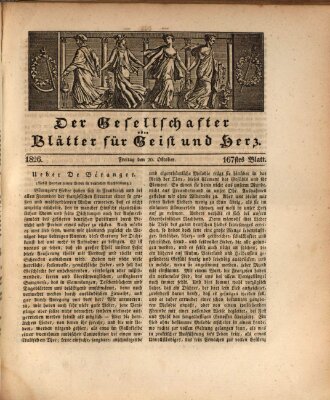 Der Gesellschafter oder Blätter für Geist und Herz Freitag 20. Oktober 1826