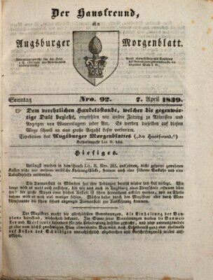 Der Hausfreund Sonntag 7. April 1839