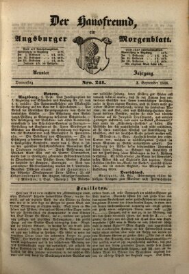 Der Hausfreund Donnerstag 3. September 1846