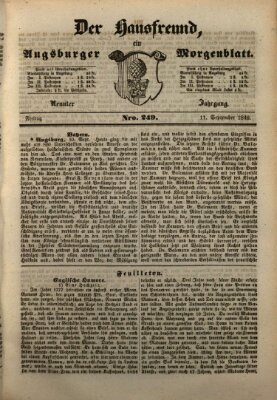 Der Hausfreund Freitag 11. September 1846