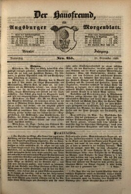 Der Hausfreund Donnerstag 17. September 1846