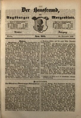 Der Hausfreund Montag 28. September 1846