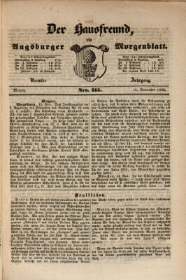 Der Hausfreund Montag 16. November 1846