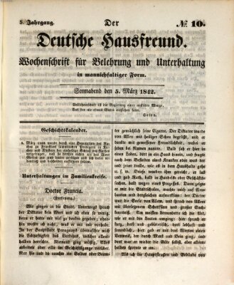 Der deutsche Hausfreund (Der Hausfreund) Samstag 5. März 1842