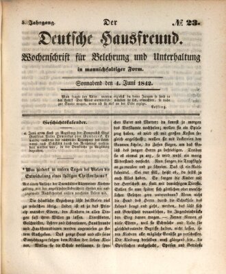 Der deutsche Hausfreund (Der Hausfreund) Samstag 4. Juni 1842
